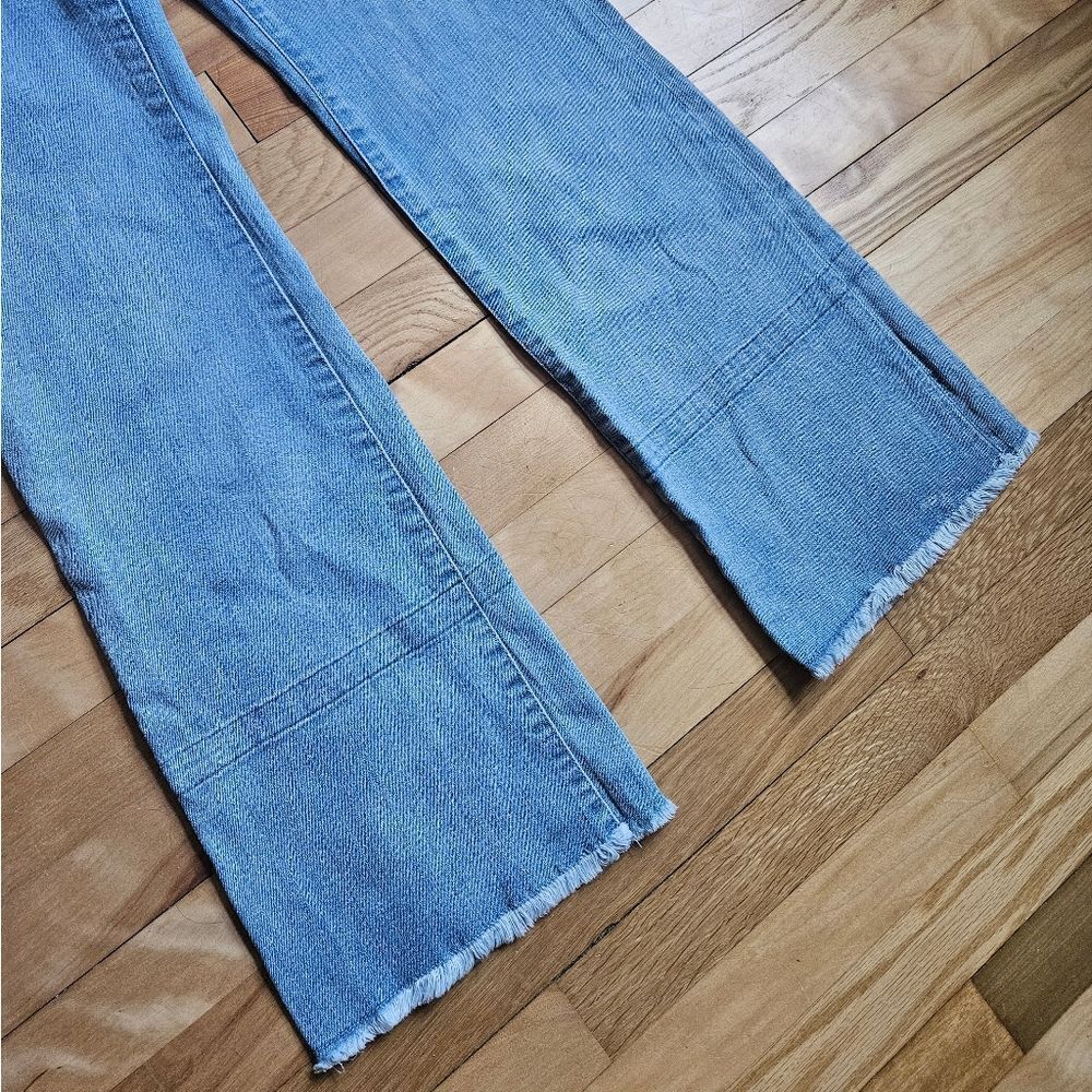 Vinatge 00s Peace Love World Blue Women's Flare Jeans - Picture 8 of 13